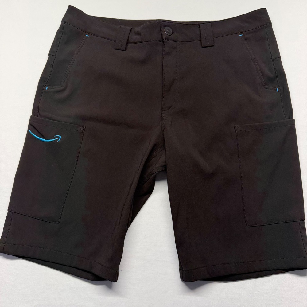 Amazon Black Utility Flat Front Cargo Uniform Workwear Shorts Men's L 11" Inseam